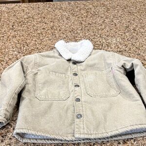 Zara Kids Beige Sherpa Jean Jacket